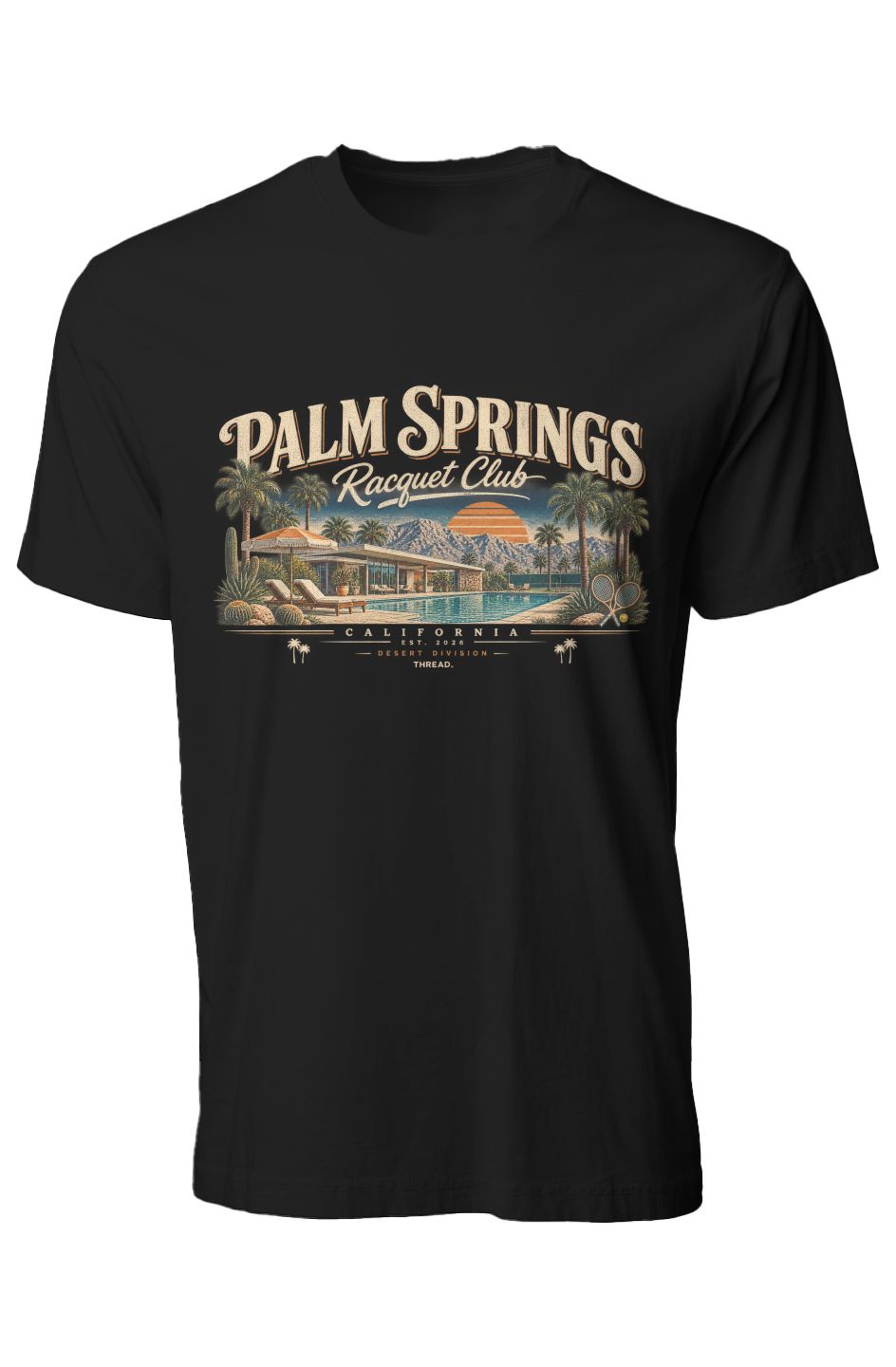 Palm Springs Racquet Club Tee THREAD Black