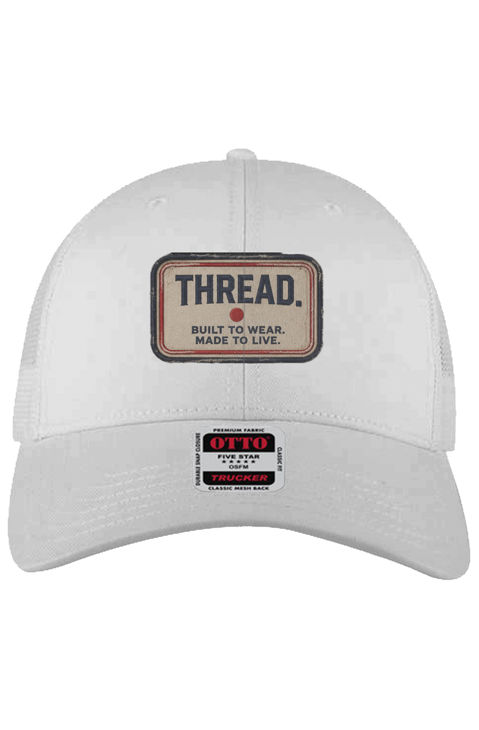THREAD. Vintage 6-Panel Trucker Hat — White