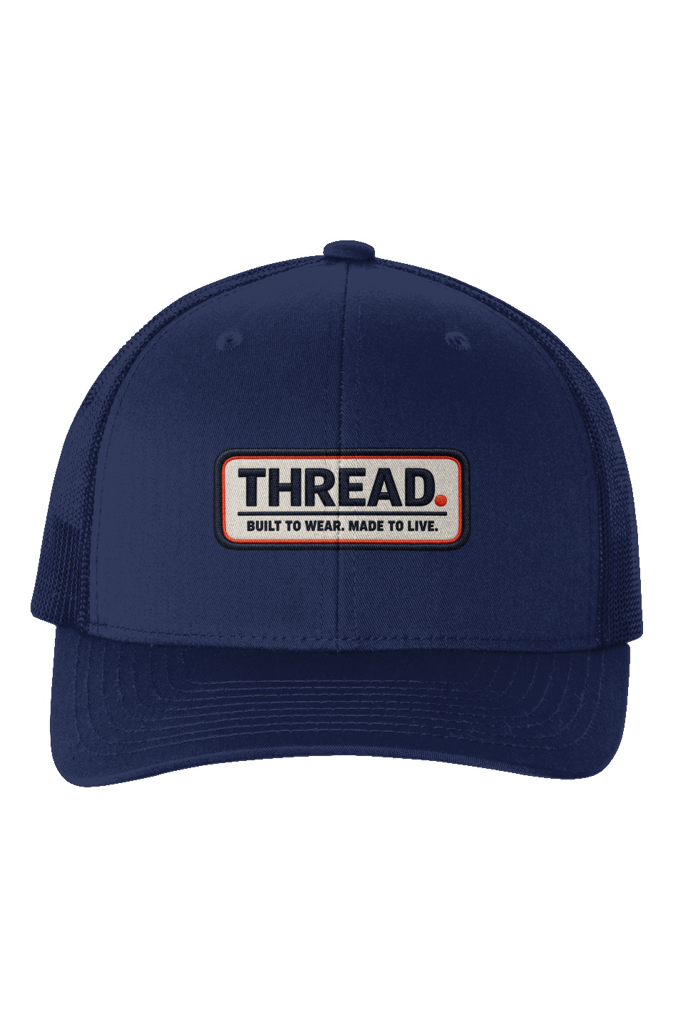 THREAD. Six Panel Retro Trucker Cap — Navy
