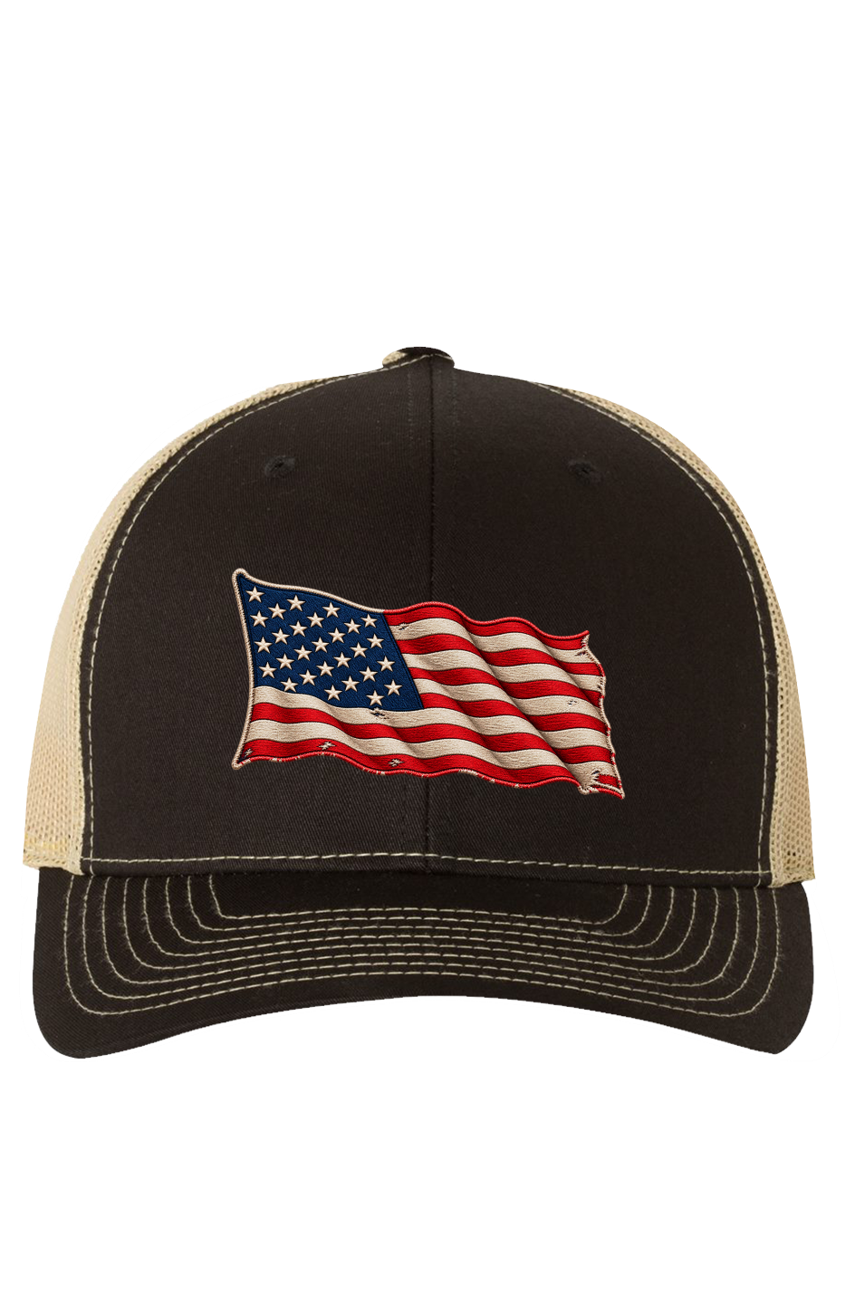 Vintage American Flag Trucker Hat THREAD 