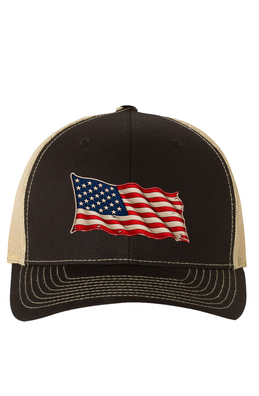 Vintage American Flag Trucker Hat THREAD 