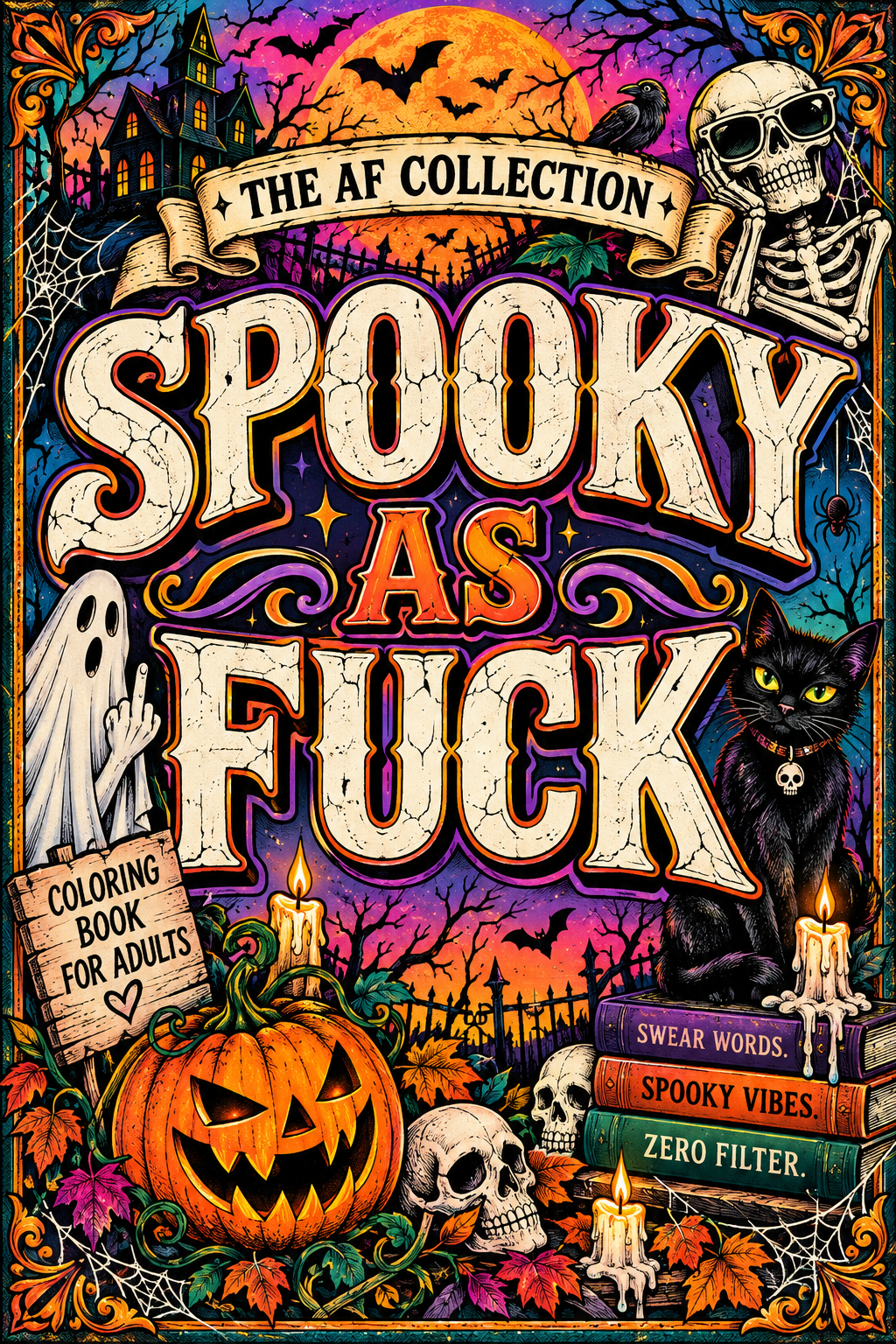Spooky As Fuck adult coloring book cover — The AF Collection